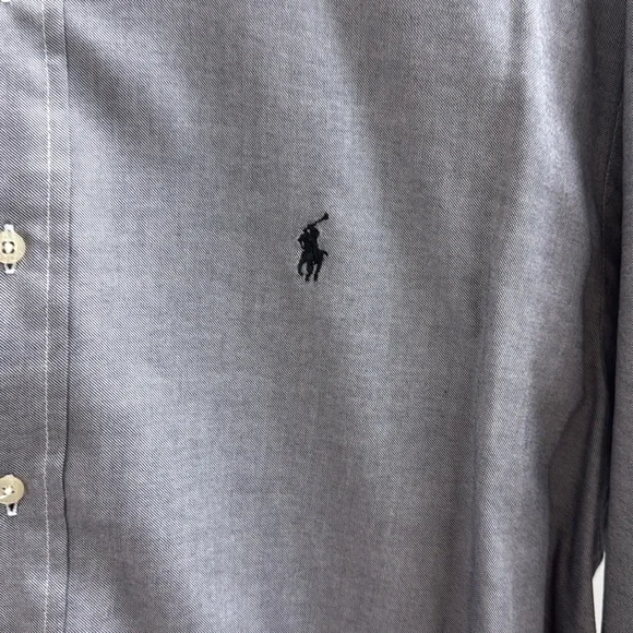 Ralph Lauren Golf Tilden 100% Cotton Men’s XL Long Sleeve Button Down Gray Shirt - Picture 2 of 11